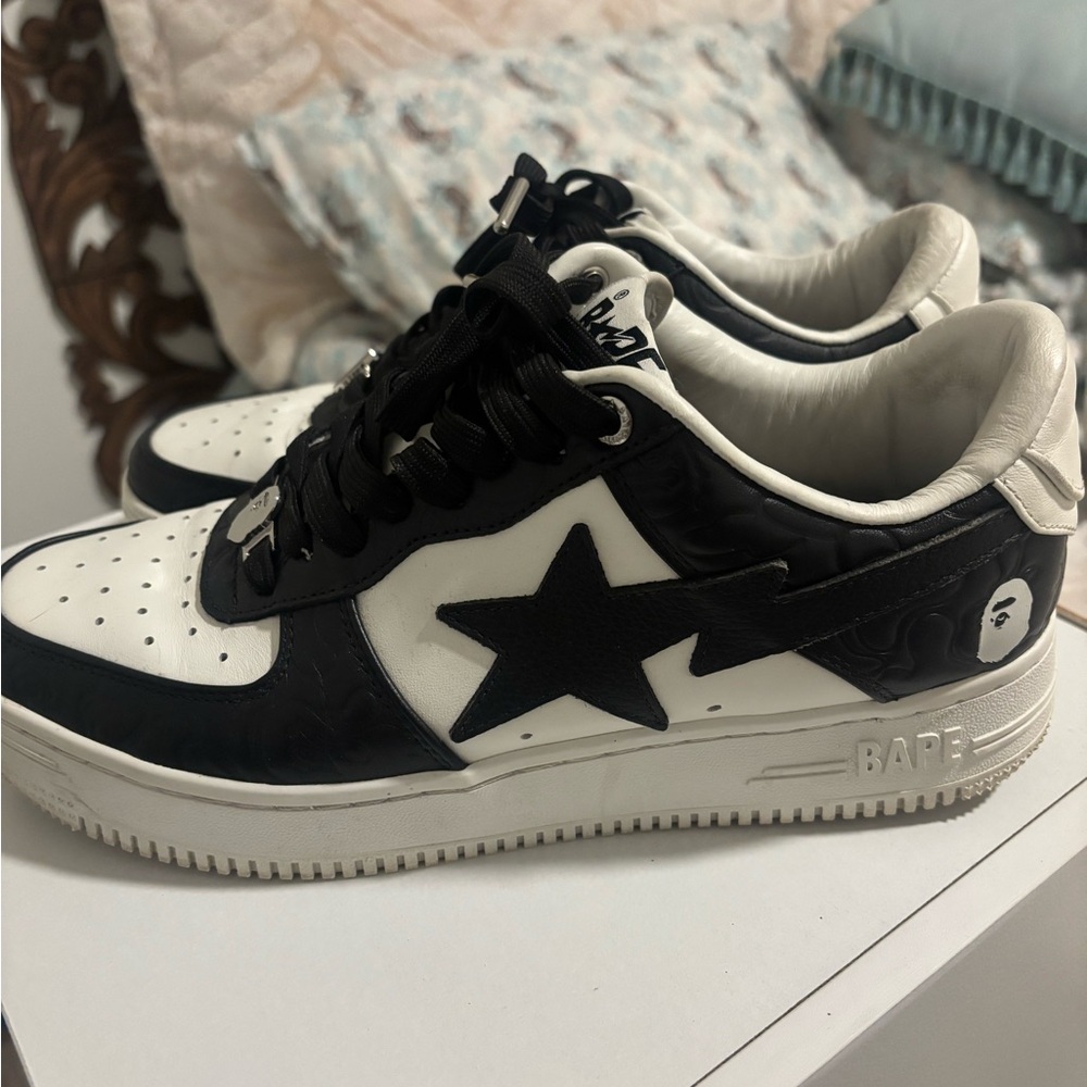 Bape Black and White Star Sneakers